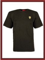 Ferrari Shield T-Shirt with Chest Stripe - Black (FP0111)