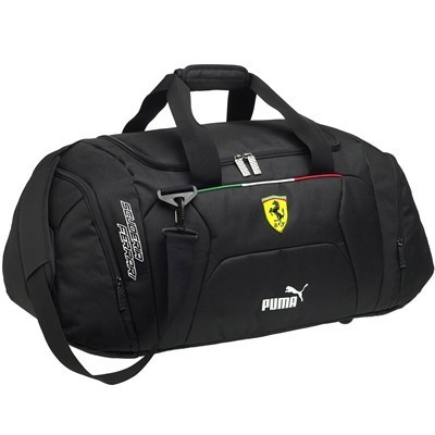 Black Satchel Handbags on Fr8914 Puma Ferrari Black Travel Bag   Front View