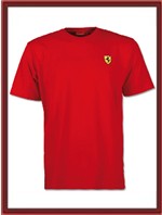 Ferrari Shield T-Shirt with chest stripe - Red