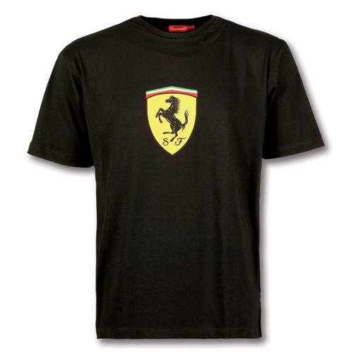 Ferrari T-Shirt with large Ferrari shield - Black (FP9111)