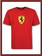 Ferrari T-Shirt with large Ferrari shield - Red