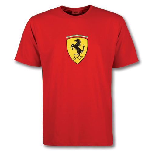 Ferrari T-Shirt with large Ferrari shield - Red (FP9119)
