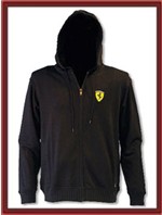 Ferrari Zip Through Hooded Sweatshirt - Black