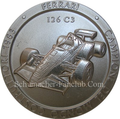 Ferrari 126 C3 Titanium Medal - Front View