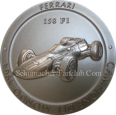 Ferrari 158 F1 Titanium Medal - Front View