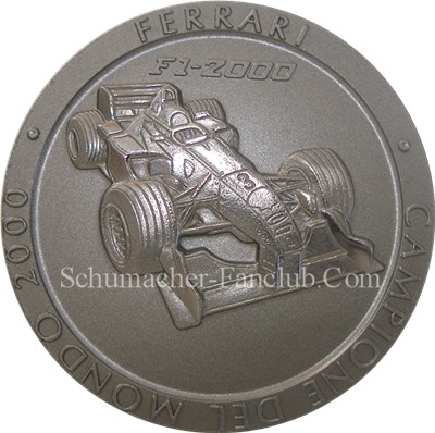 Ferrari F1-2000 Titanium Medal - Front View