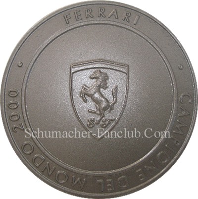 Ferrari F1-2000 Titanium Medal - Back View