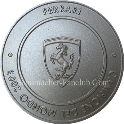 Ferrari F2003-GA Titanium Medal - Back View