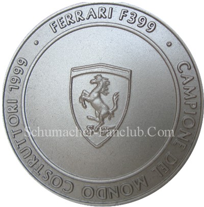 Ferrari F399 Titanium Medal - Back View