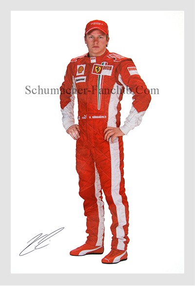 Kimi Raikkonen F2007 Ferrari Promo Card - Front View
