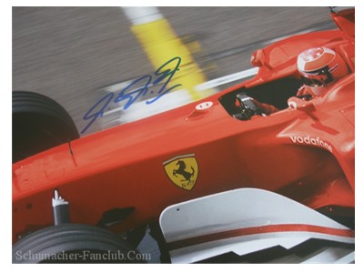 Large Signed F2002 Ferrari Factory Poster - Signature View