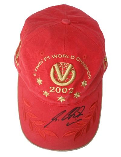 Michael Schumacher signed 2002 World Champion cap - Front View