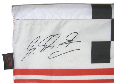 MSF829 Michael Schumacher Racing Flag - Signature Closeup