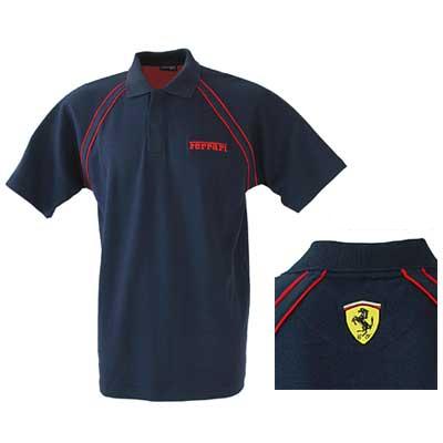 SFN5587 Ferrari Piped Polo Shirt - Detailed View
